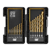 Titanium drill bit set (16 pcs) for hard metals for CAT screwdriver/drill
